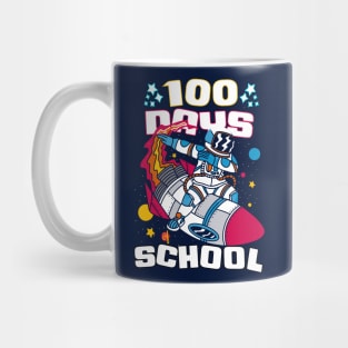 100 days of school featuring an astronaut dabbing on his rocket #2 Mug